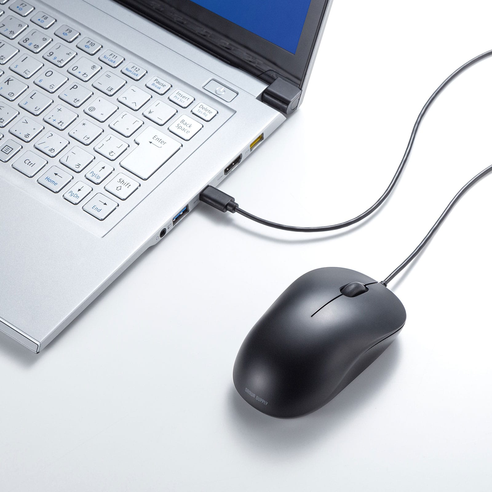 サンワサプライ、USB Type-C接続の静音ブルーLEDマウス発売