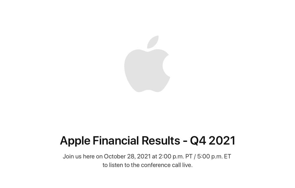 Apple、第4四半期の業績を日本時間10月29日（金）に発表