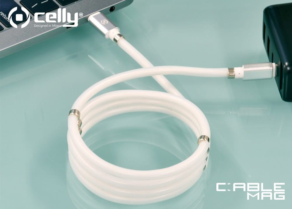 Celly、マグネットでまとめられるLightning/USB-Cケーブル発売