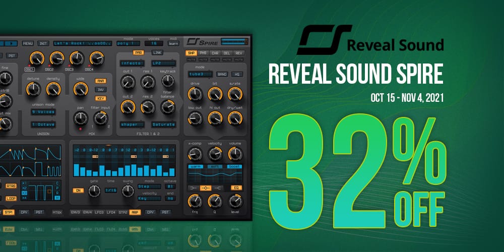 ソフトウェアシンセ「Reveal Sound SPIRE」が32%オフ