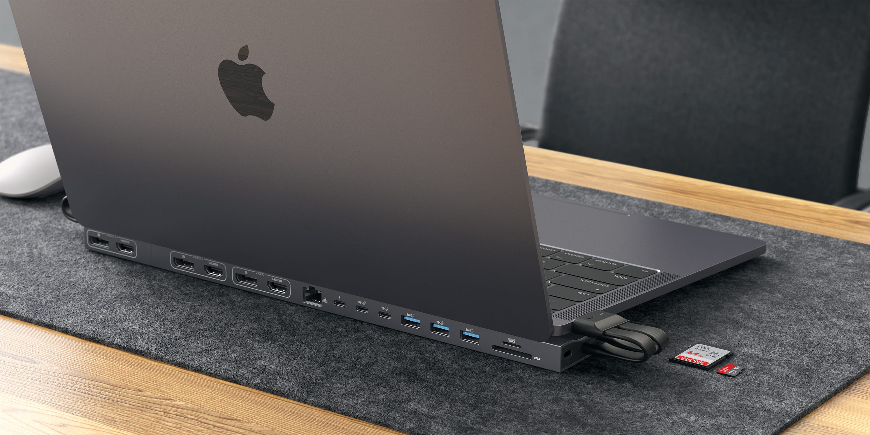 HYPER、MacBook Pro/Air向けのトリプル4Kディスプレイドック発売