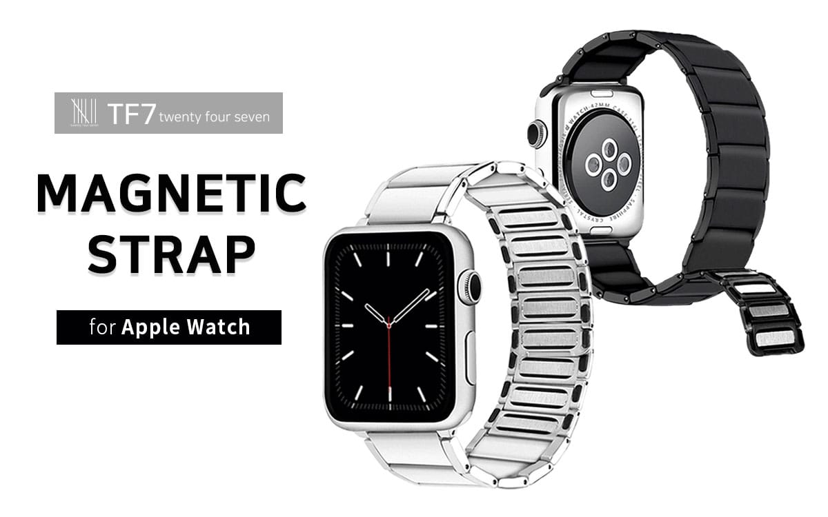 マグネット式のApple Watch用ステンレスストラップ「TF7 MAGNETIC STRAP」