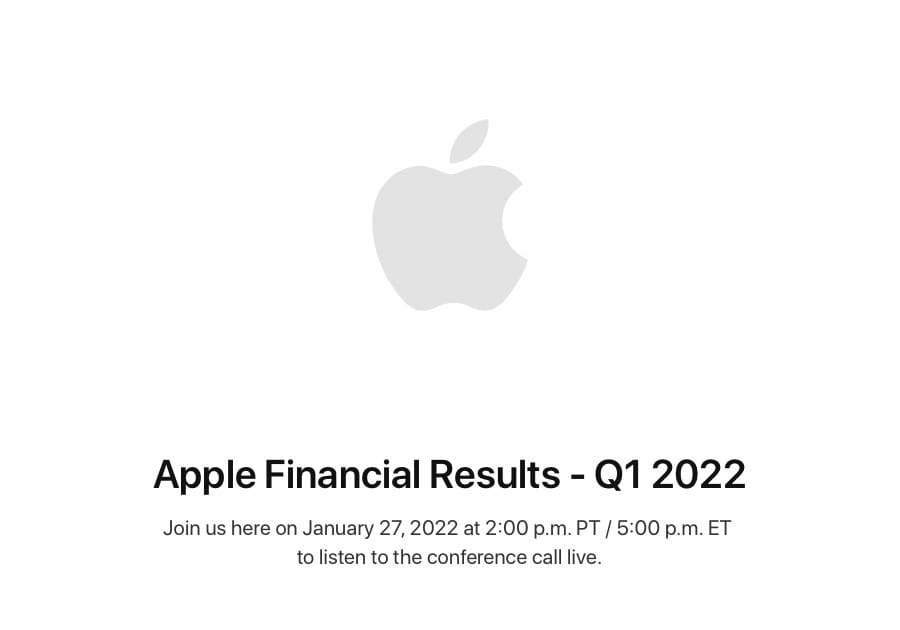 Apple、第1四半期決算を日本時間1月29日（水）に発表