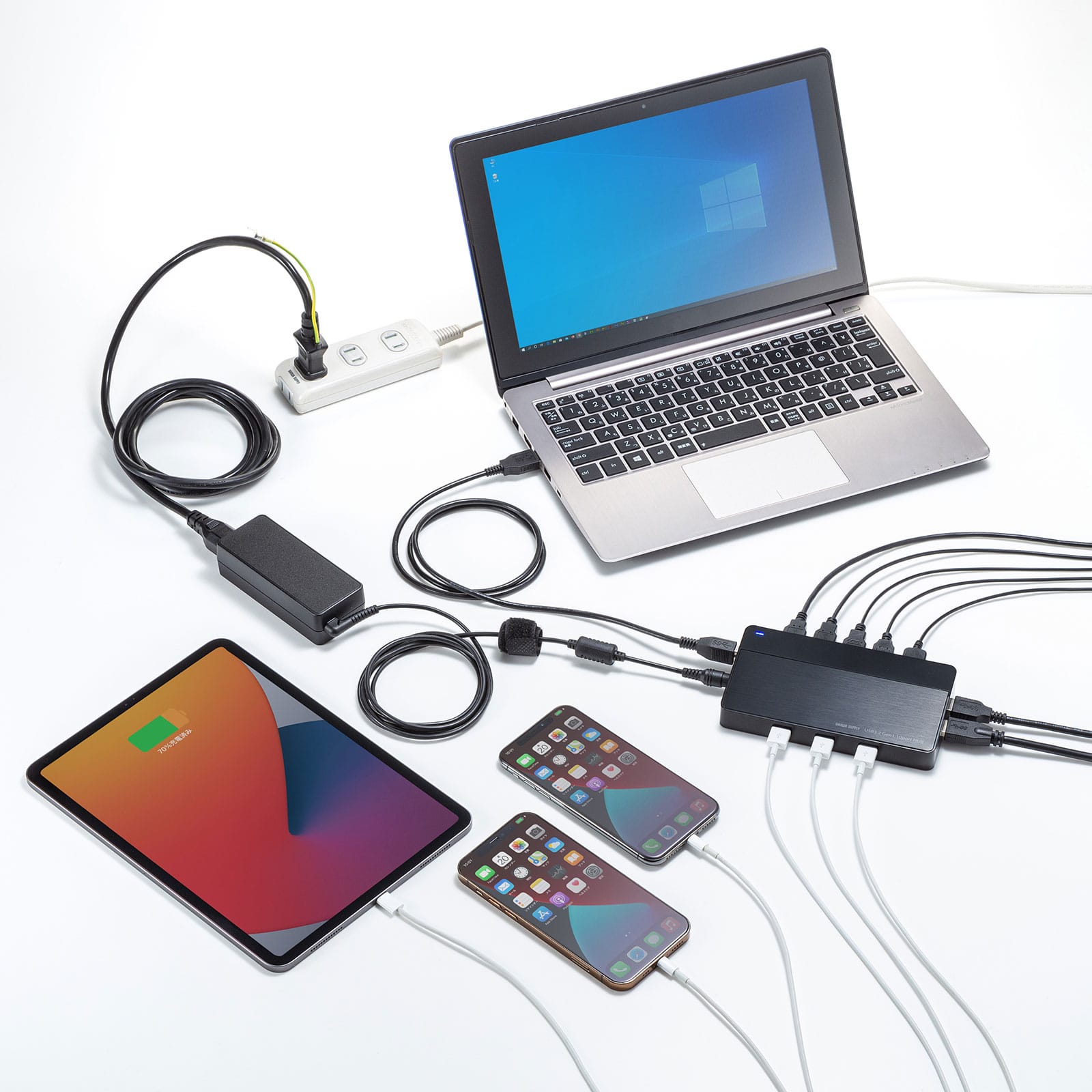 サンワサプライ、USB 3.2 Gen 1対応7ポート/10ポートUSBハブを発売