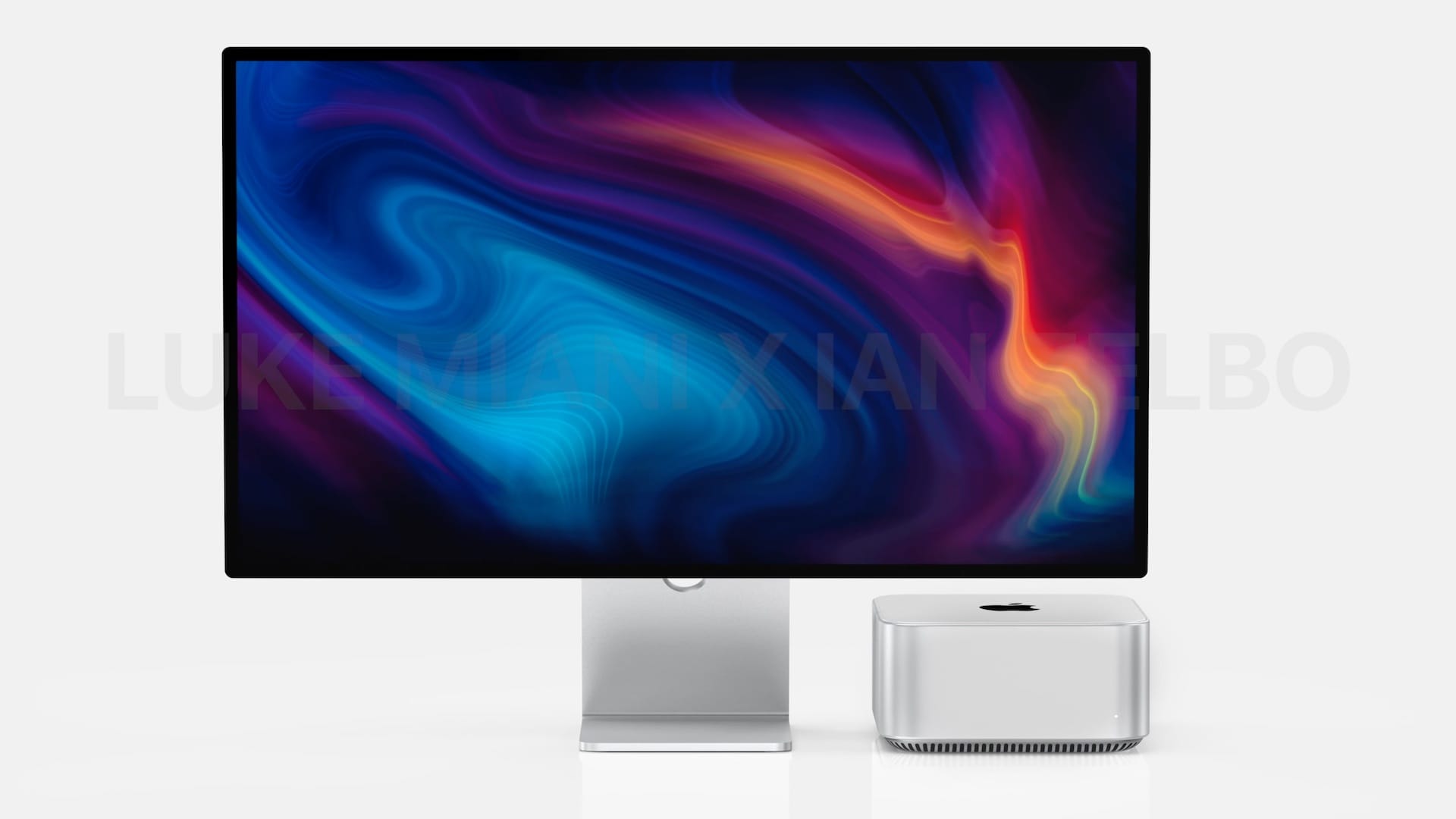 「Mac Studio」と「Studio Display」のレンダー画像