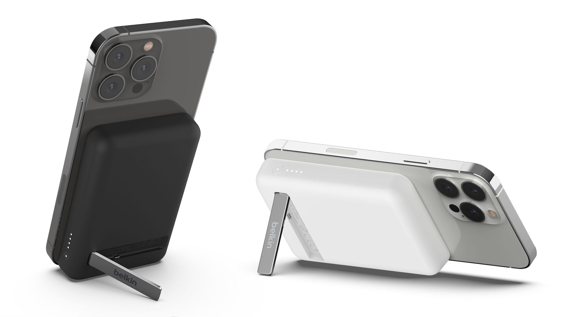 Belkin、iPhone 13/12シリーズにマグネットつくキックスタンド付きワイヤレスモバイルバッテリー発売