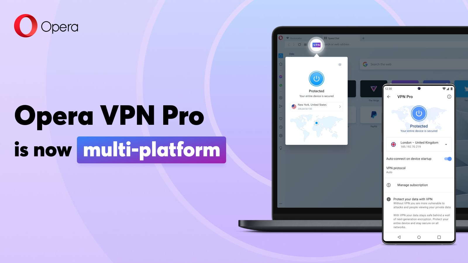 Opera、「VPN Pro」をMacとWindowsで提供開始