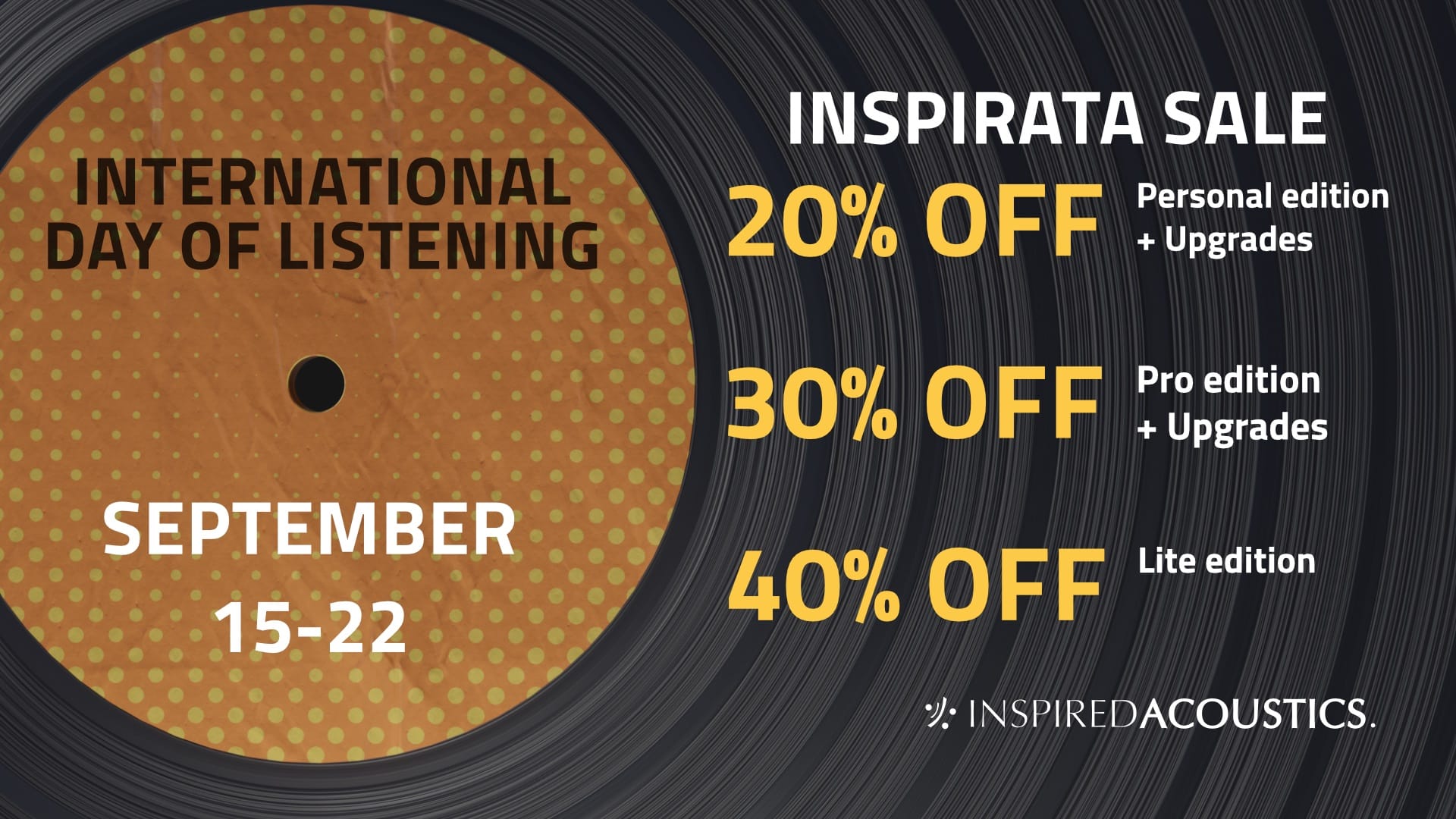 Inspired Acousticsのリバーブワークステーション「INSPIRATA」が40%オフ