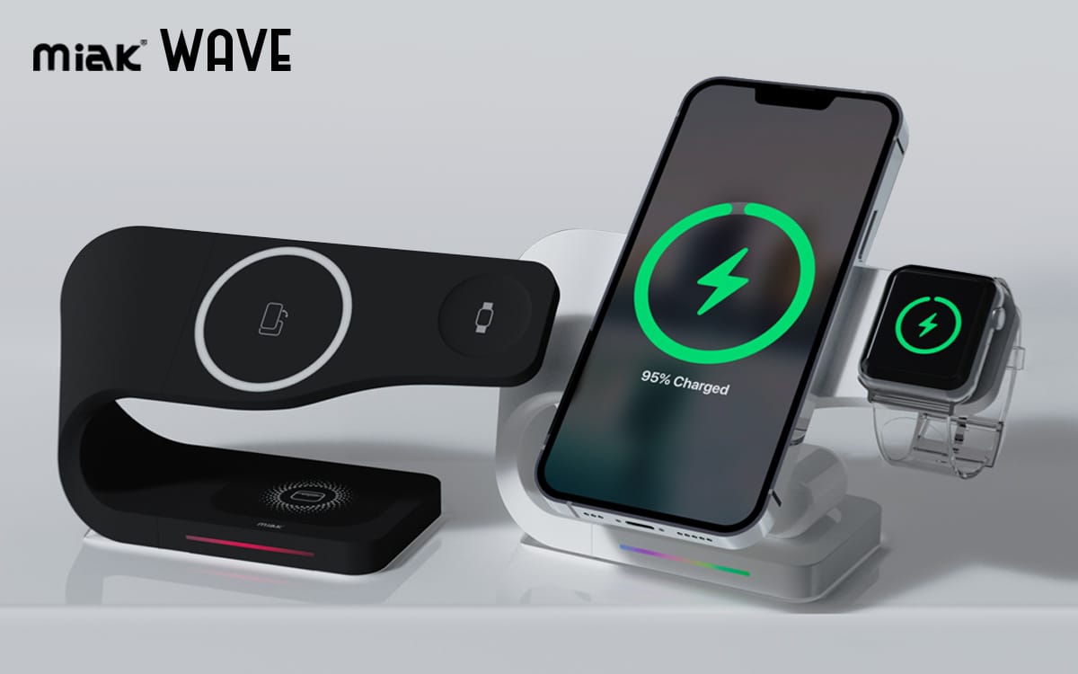 miak、iPhone/Apple Watch/AirPodsを同時充電できるワイヤレス充電スタンドを発売
