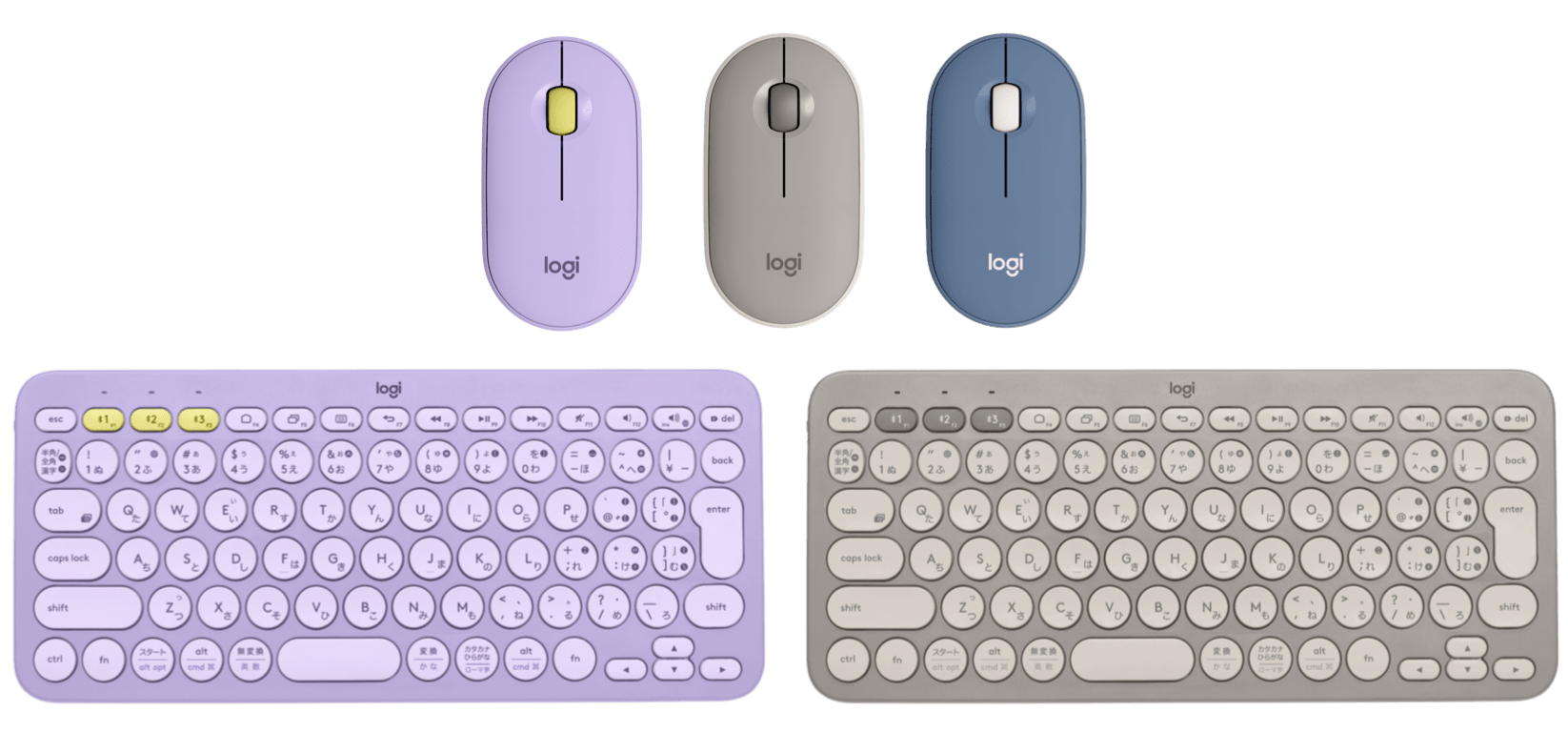 ロジクール、静音薄型マウス「Pebble M350」とマルチデバイスキーボード「K380」の新色発売