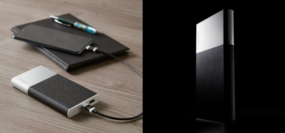 エレコム、シルバーと革シボが基調のモバイルバッテリー、USB AC充電器、USBケーブルを発売