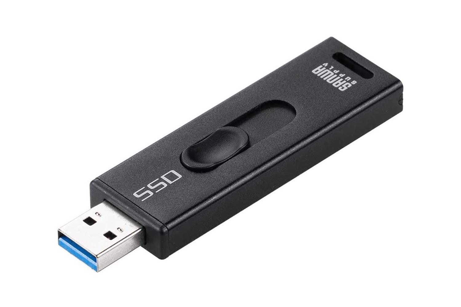 サンワサプライ、スティック型SSDの新色ブラックを発売