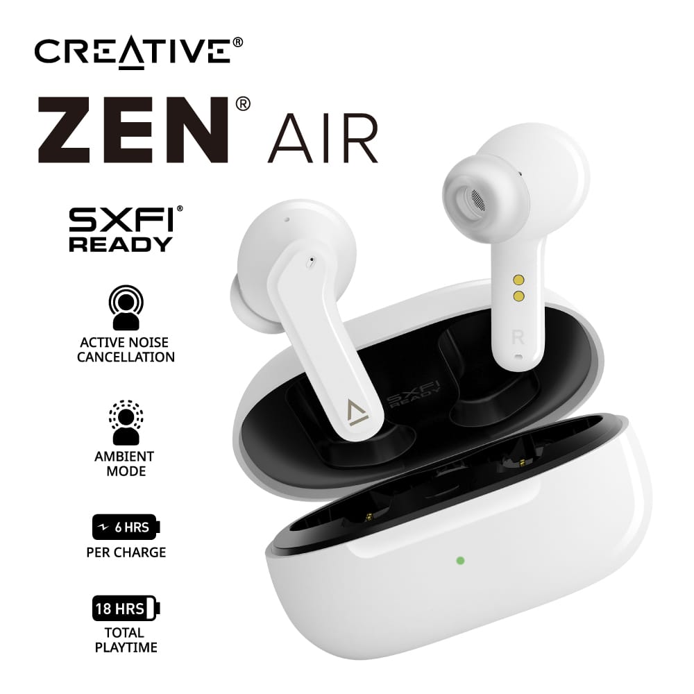 クリエイティブ、スティック型のANC搭載完全ワイヤレスイヤフォン「Zen Air」を発売