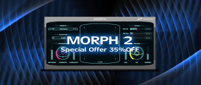 Zynaptiqのオーディオモーフィングプラグイン「Morph 2」が35%オフ