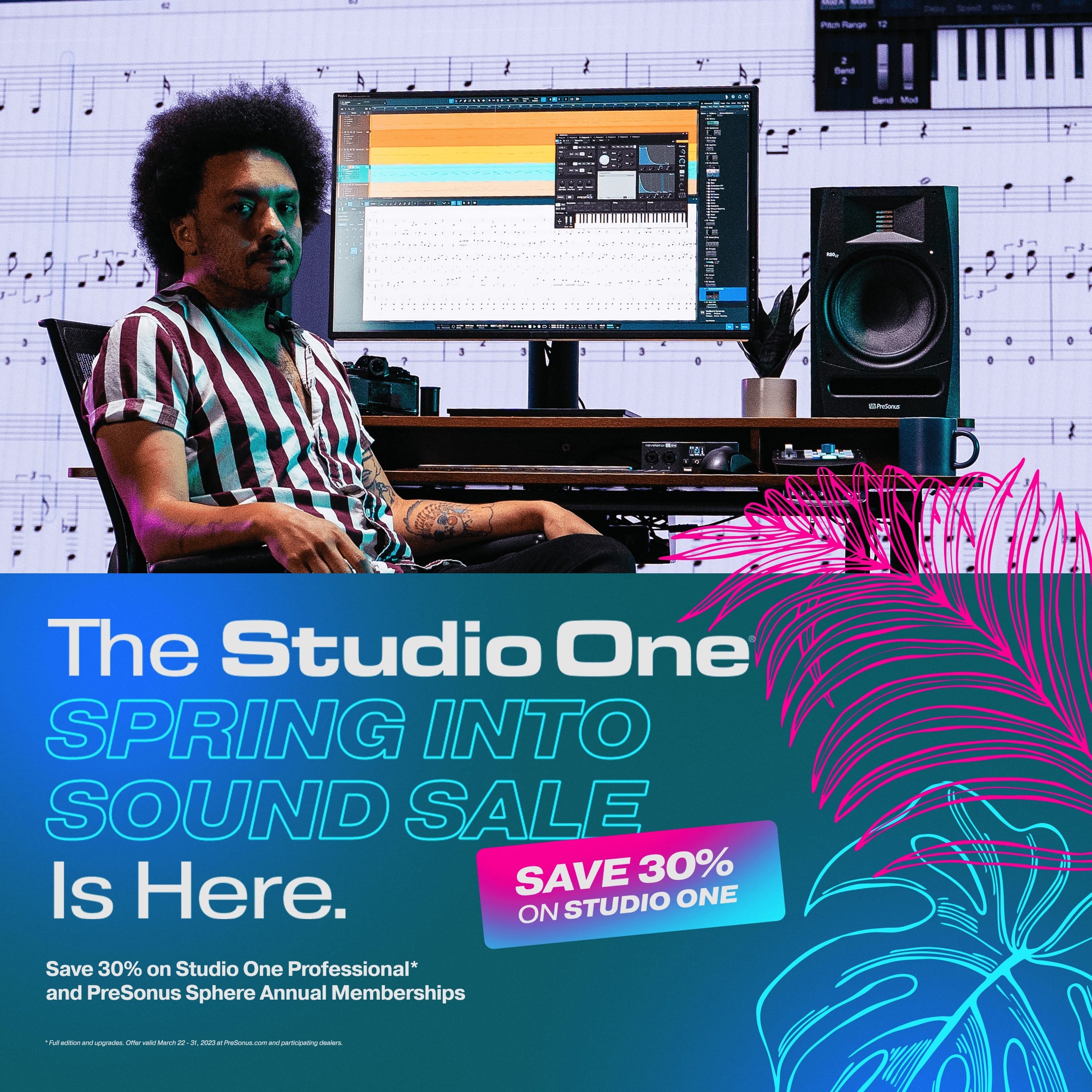 PreSonus、「Studio One」を30%オフで提供