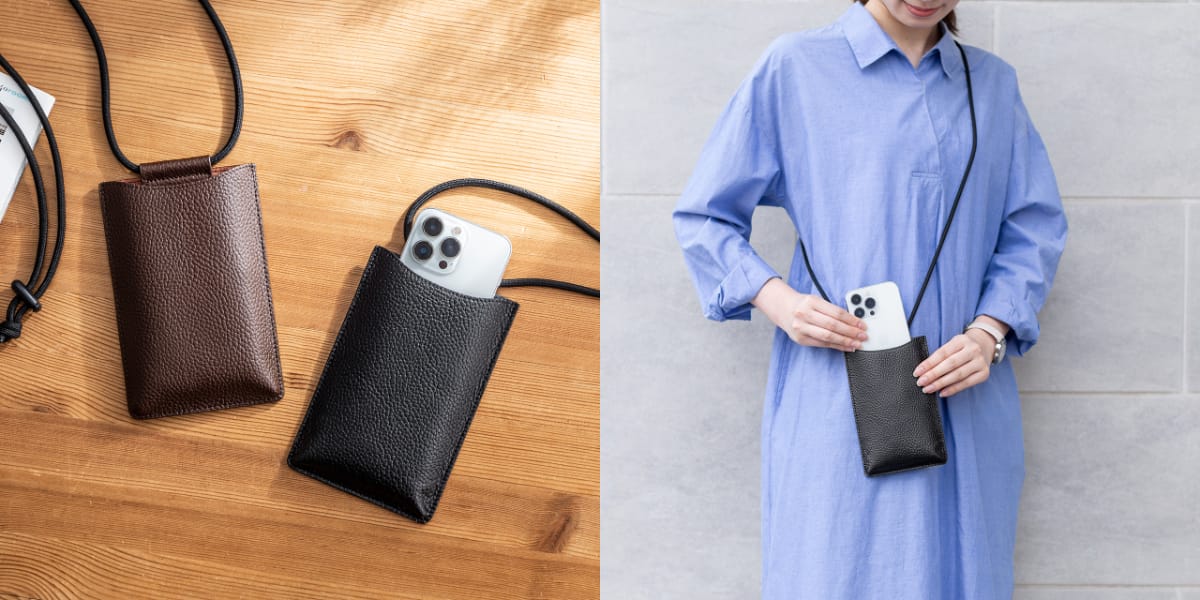 サンワサプライ、スマホ用ショルダーレザーポーチを発売
