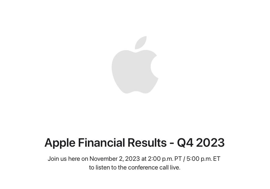 Apple、第4四半期業績を日本時間11月3日（金）に発表