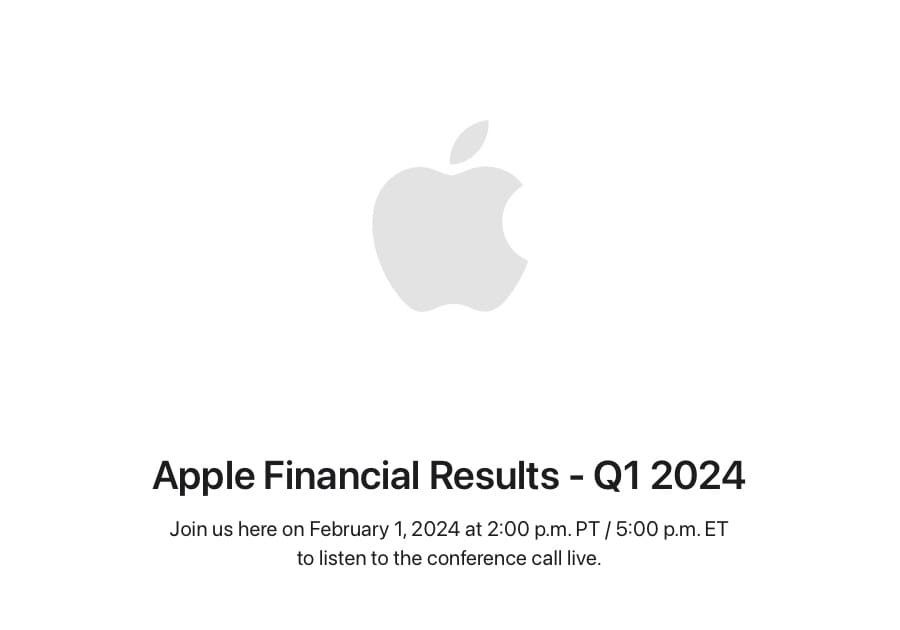 Apple、第1四半期業績を日本時間2月2日（金）に発表