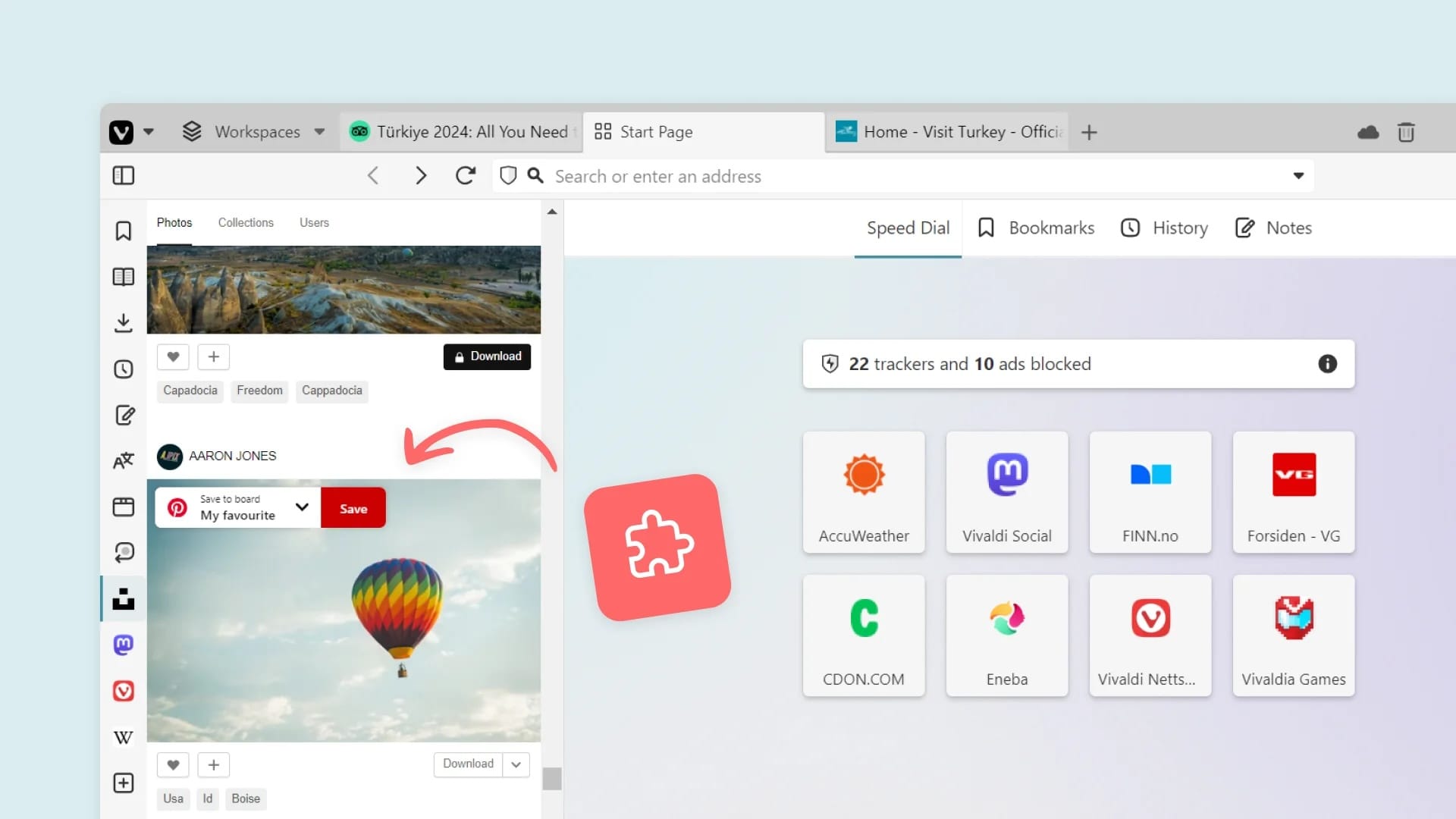 「Vivaldi 6.6」、ウェブパネルで機能拡張をサポート