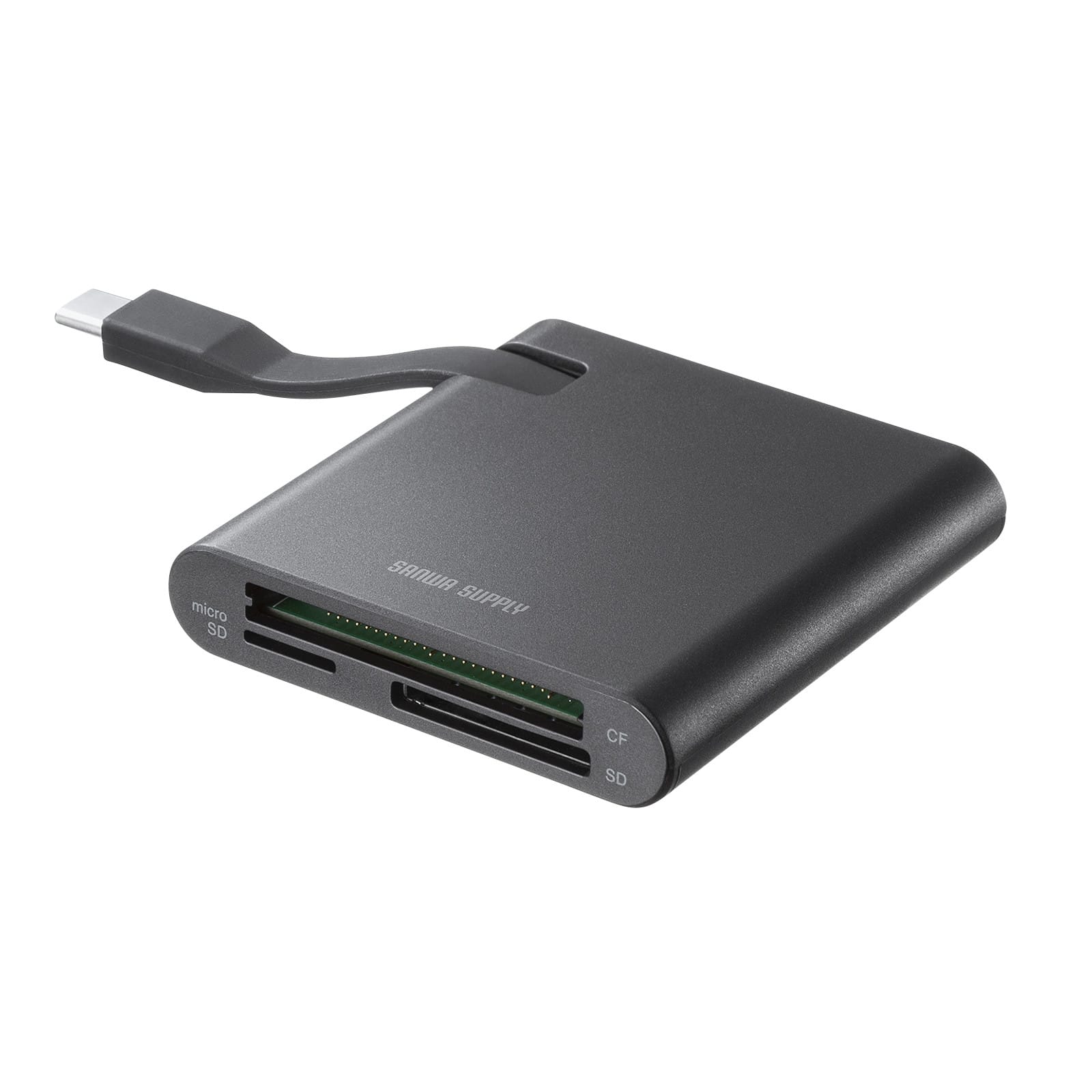 サンワサプライ、USB-C接続のSD/microSD/コンパクトフラッシュカードリーダーを発売
