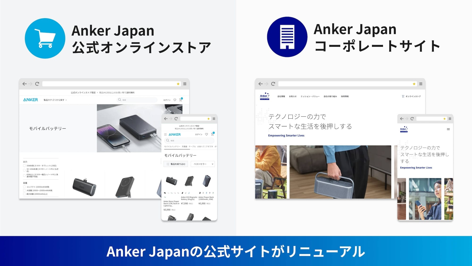 Ankerの公式サイトがオンラインストアにリニューアル　500円オフクーポン配布中