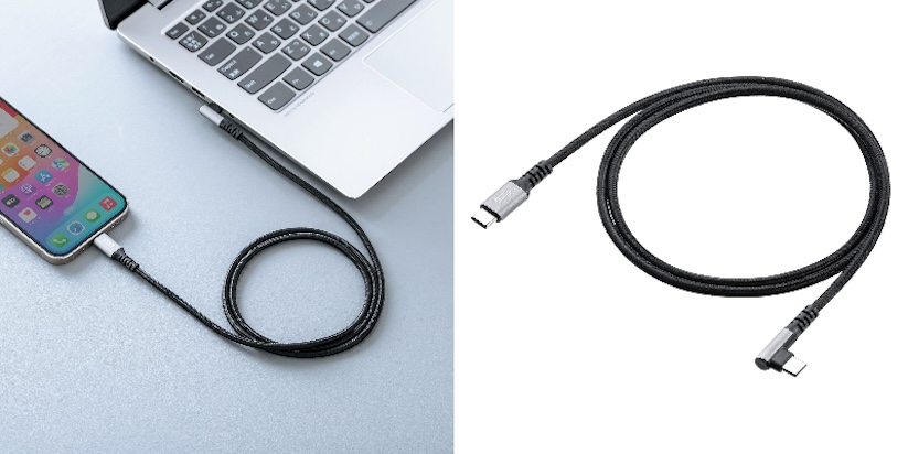 サンワサプライ、L字タイプなど高耐久USB-Cケーブル4タイプ発売