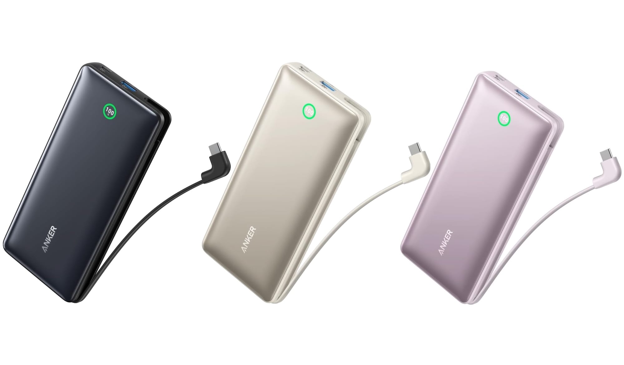 Anker、USB-Cケーブル一体型20,000mAhモバイルバッテリーを発売