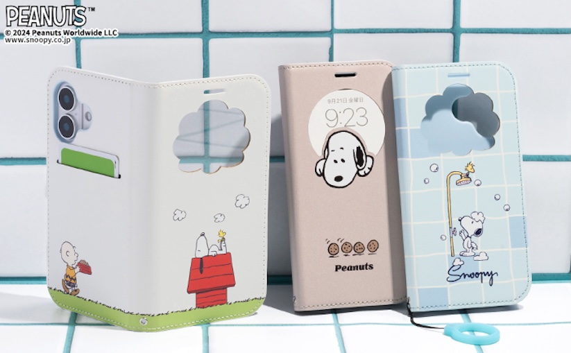 Hamee、「PEANUTS」のiPhone 16シリーズ用窓付きダイアリーケースを発売