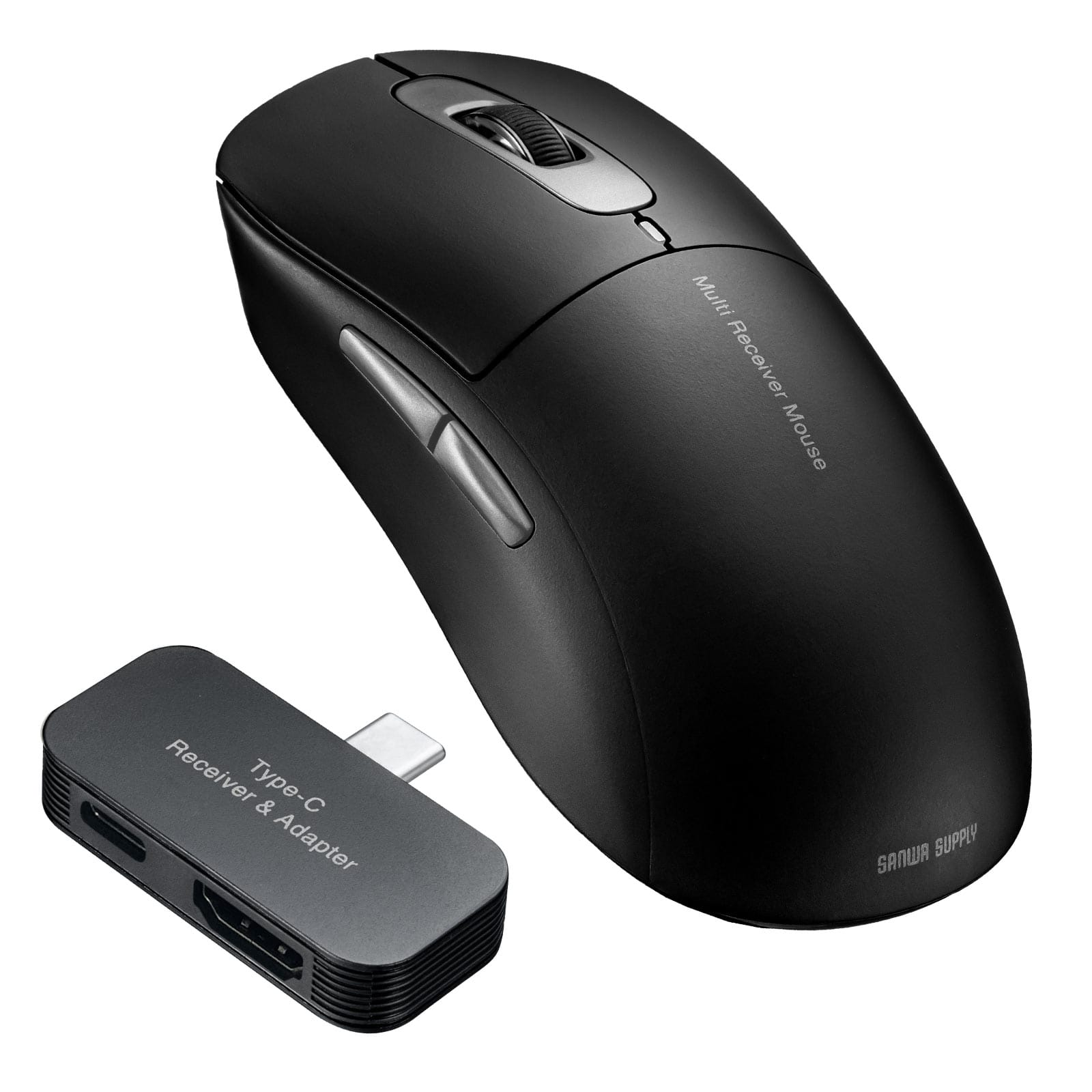 サンワサプライ、レシーバーがUSB-Cハブになるワイヤレスマウスを発売