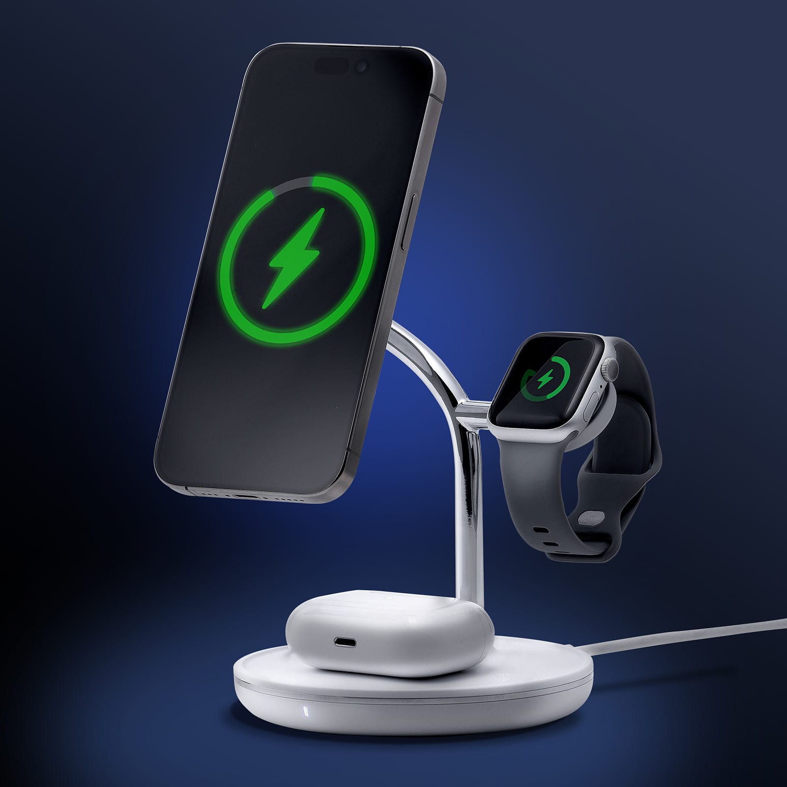 サンワサプライ、3-in-1ワイヤレス充電スタンドを発売