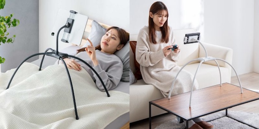 サンワサプライ、寝ながらタブレット/スマホを使えるスタンドを発売