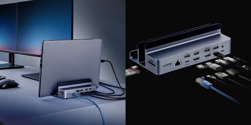 サンワサプライ、スタンド一体型の12-in-1 USB-Cドックを発売