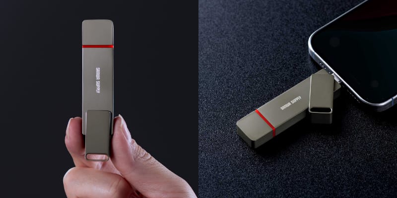 サンワサプライ、USB-C/A対応のスティック型ポータブルSSD発売
