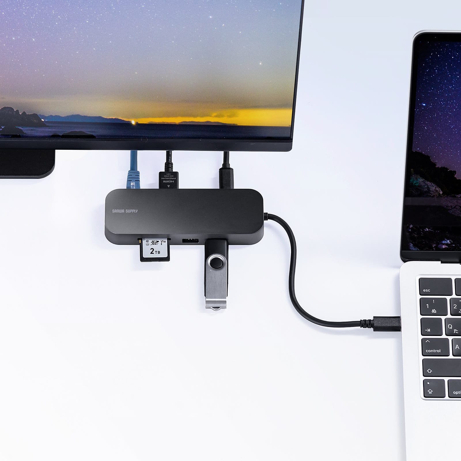 サンワサプライ、8-in-1 USB-Cドックを発売