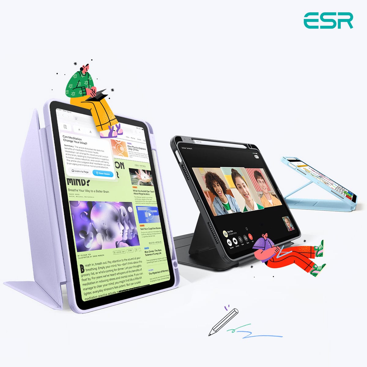 ESR、縦横対応スタンド機能搭載のiPad Air用フォリオケースを発売