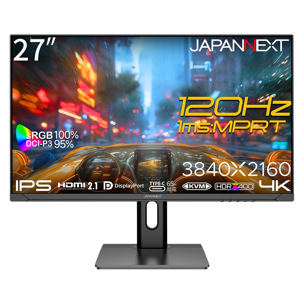 JAPANNEXT、USB-C対応27インチ4Kモニターを発売