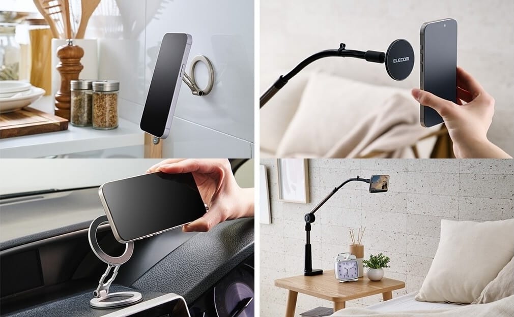 エレコム、MagSafe対応のスマホスタンド2タイプを発売