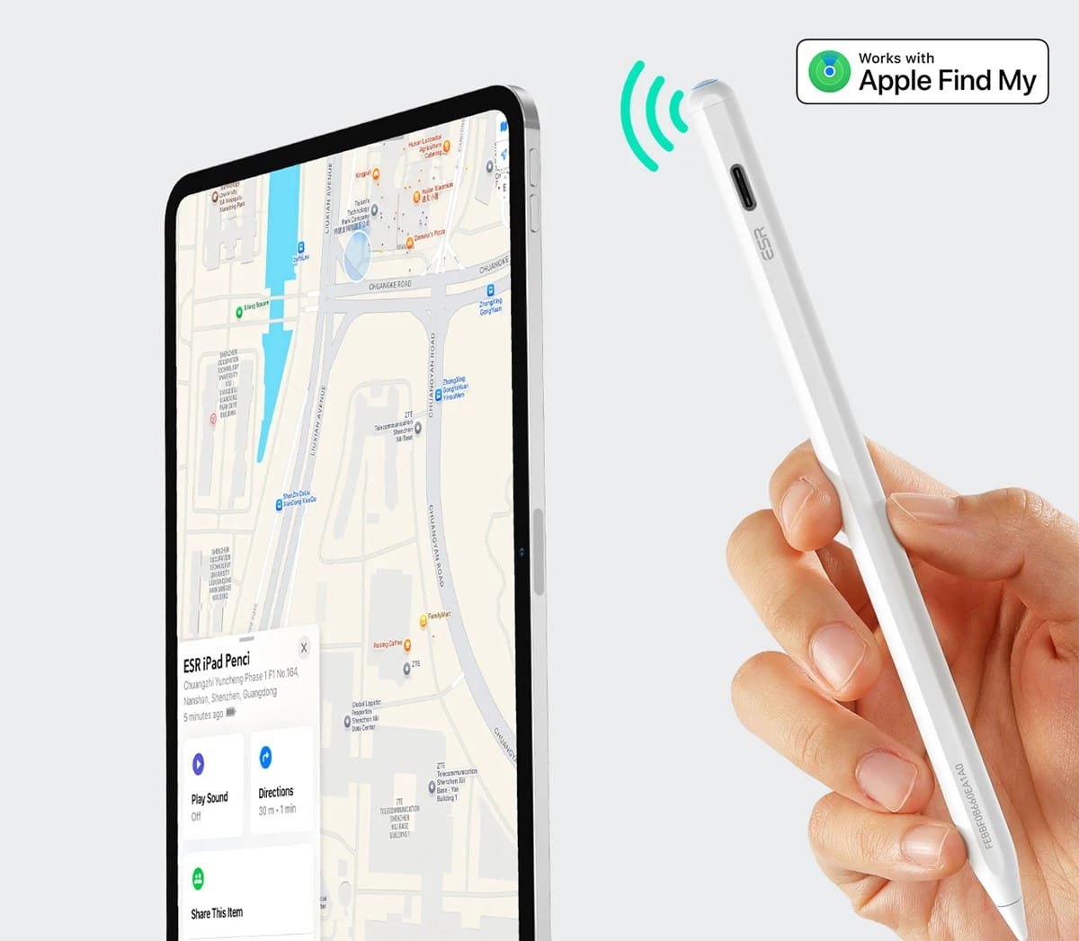 ESR、Apple「探す」対応のiPad用スタイラス発売　パームリジェクション、傾き検知、ショートカット機能搭載