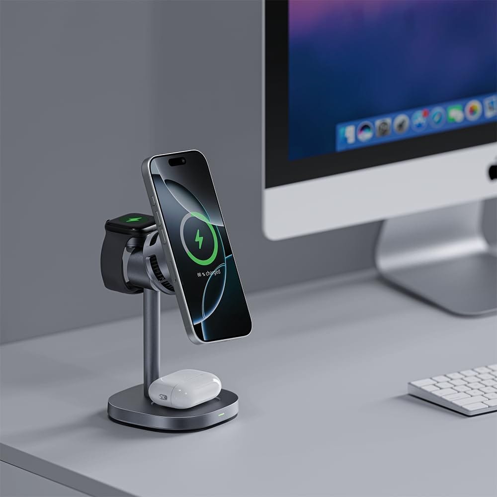 マイクロソリューション、スマホの冷却も可能な3-in-1ワイヤレス充電スタンドを発売