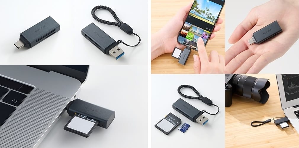 エレコム、直挿しタイプのSD/microSDカードリーダーを発売