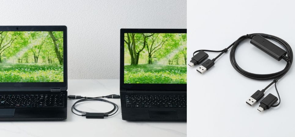 エレコム、USB-C変換アダプタ付きリンクケーブルを発売