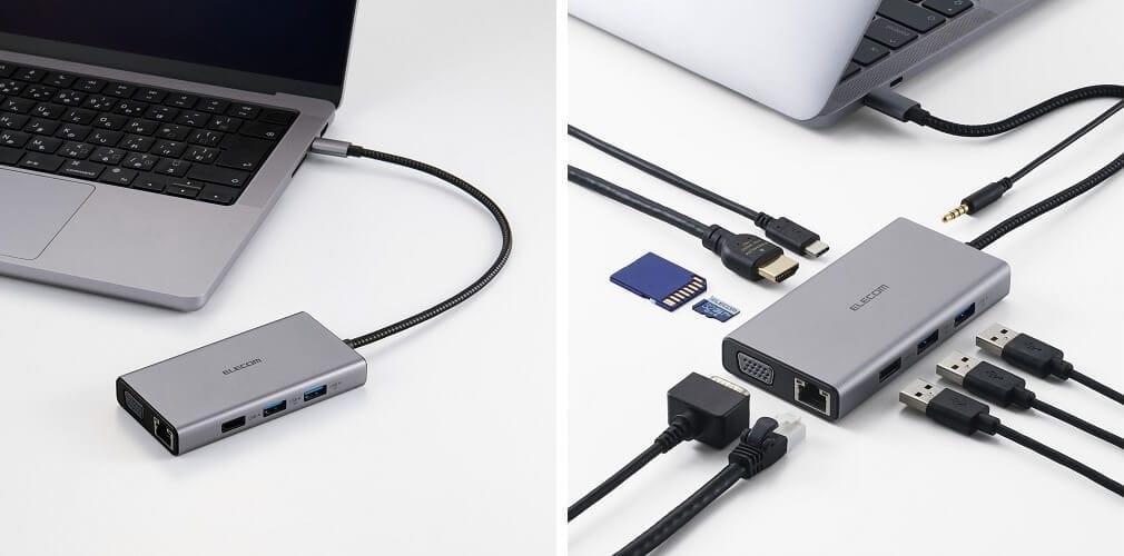 エレコム、VGAとHDMIを搭載したUSB-Cドックを発売