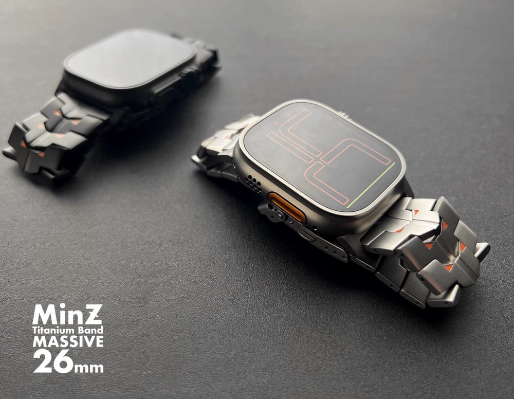 MinZ、26mm幅のApple Watch Ultra用チタニウムブレスレットを発売