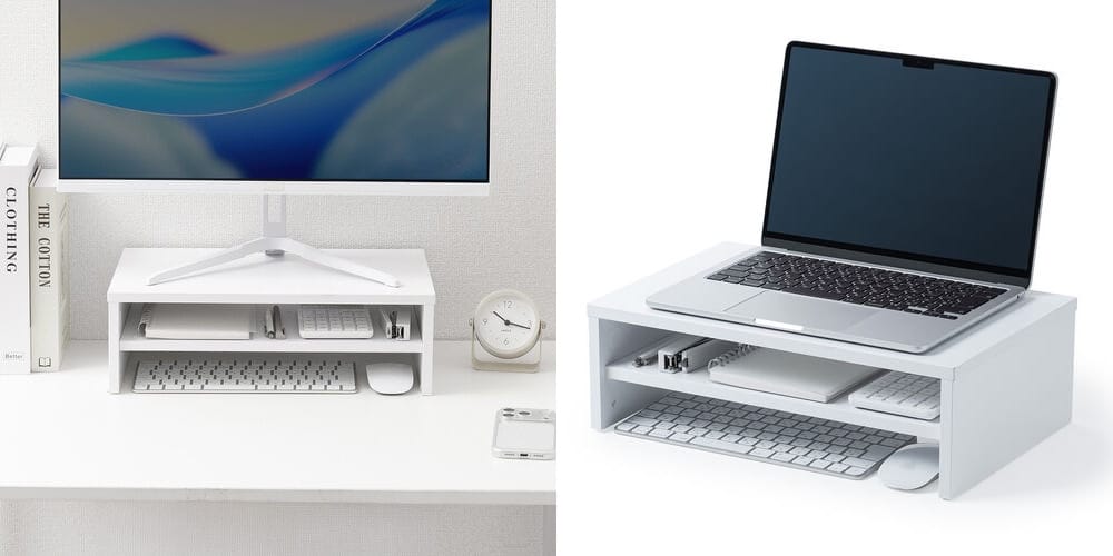 サンワサプライ、40cm幅の2段式モニター台を発売