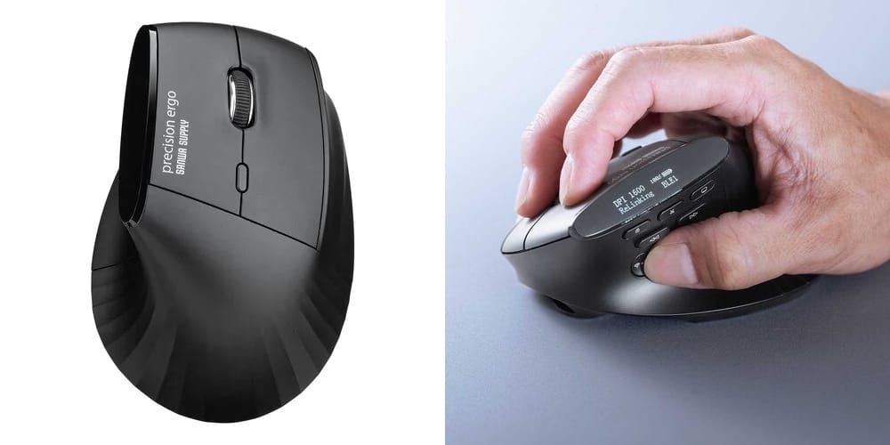 サンワサプライ、液晶画面＆8つのファンクションボタン搭載のワイヤレスエルゴマウス発売