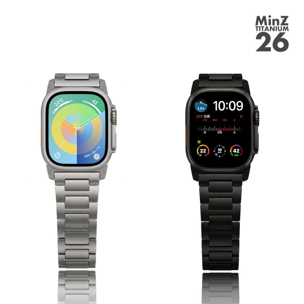 MinZ、テーパーデザインのApple Watch Ultra用チタンブレスレットを発売